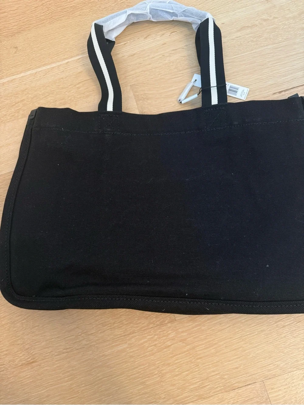 Authentic Marc Jacobs Black Canvas Messenger Tote with White Logo NWT